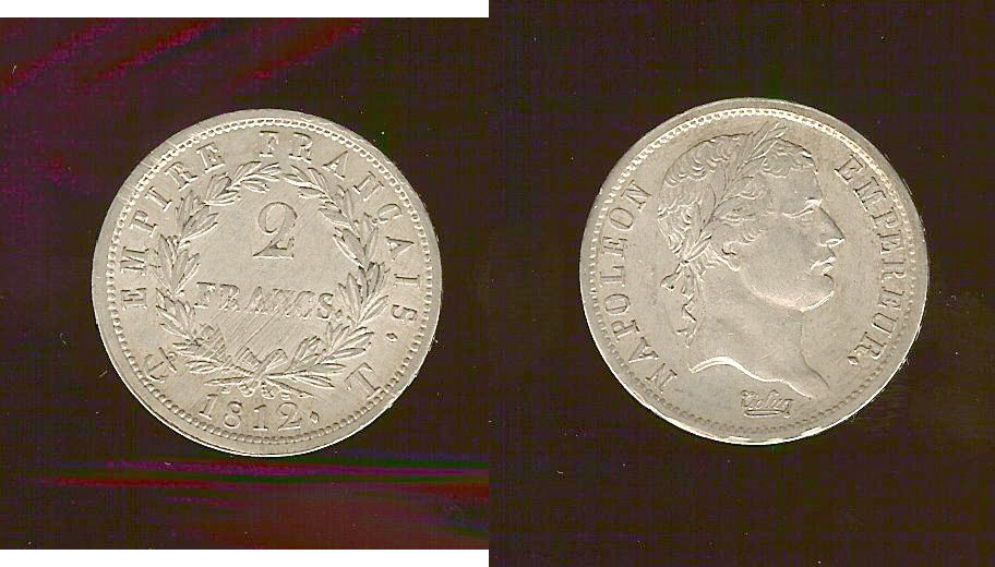 2 francs Bonaparte 1812T EF/AU
